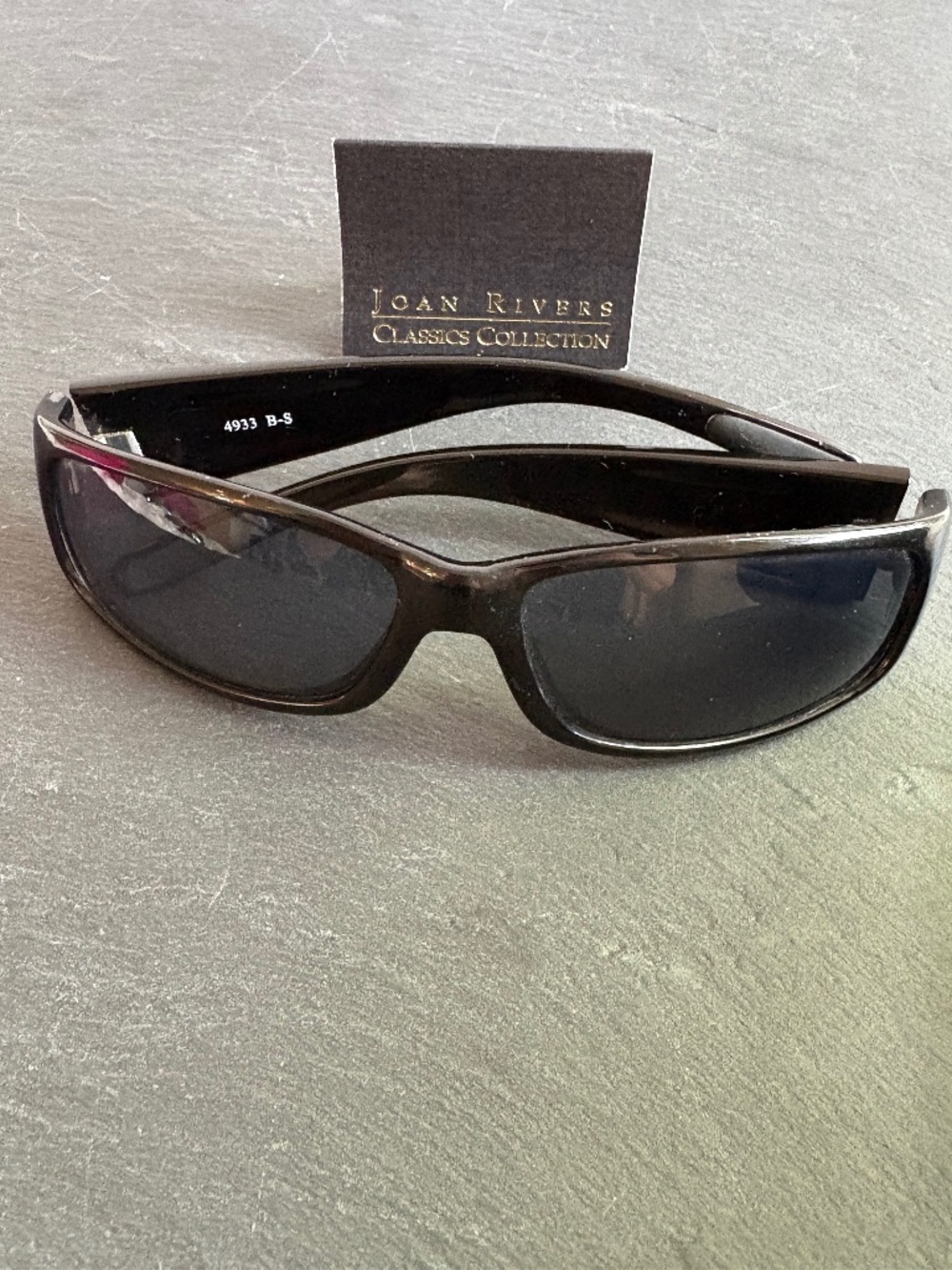Joan Rivers Classics Collection Wrap-Around Sunglasses Glossy Black Bee 4933 B-S